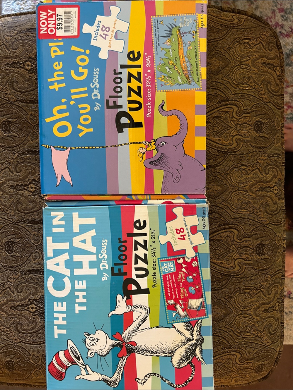 Two Dr. Seuss Floor Puzzles The Cat in the Hat and Oh, The Places You’ll Go! - Picture 3 of 3